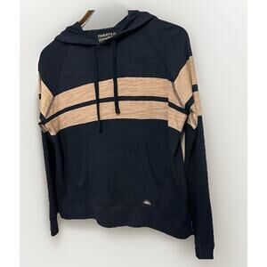 Faherty Sunwashed Organic Cotton Hoodie Navy Beige Stripe XS Lightweight